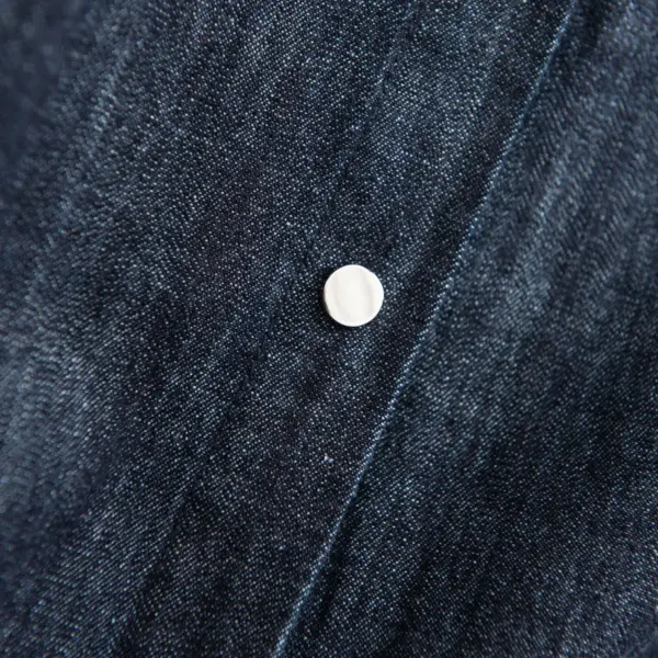 Korean Cotton Denim Lantern Sleeve Shirt / Denim Navy / Free Size image 9