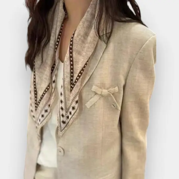 Tencel Linen Blazer with Silk Scarf image 3