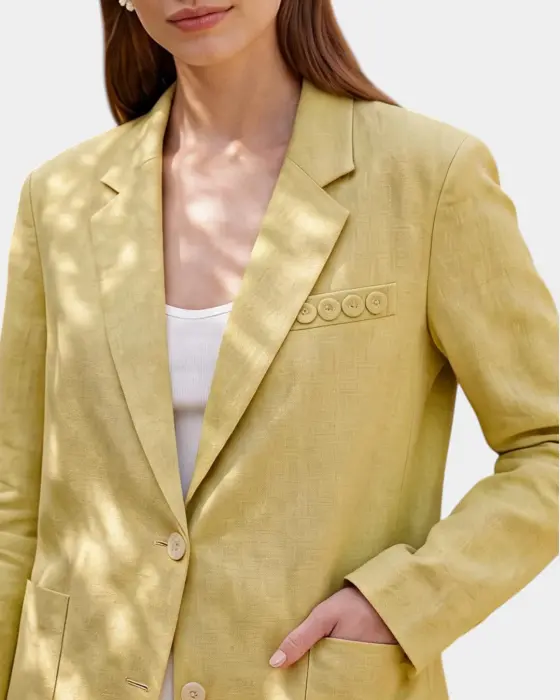 Fine Tencel & Linen Blazer – Soft Drape, Breathable Texture & Casual Loose Fit image 4