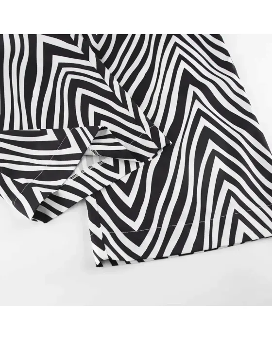 Geometric Striped Satin Pyjama Set image 7