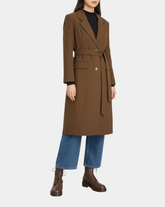 Long Trench Coat with Waist Belt image 1