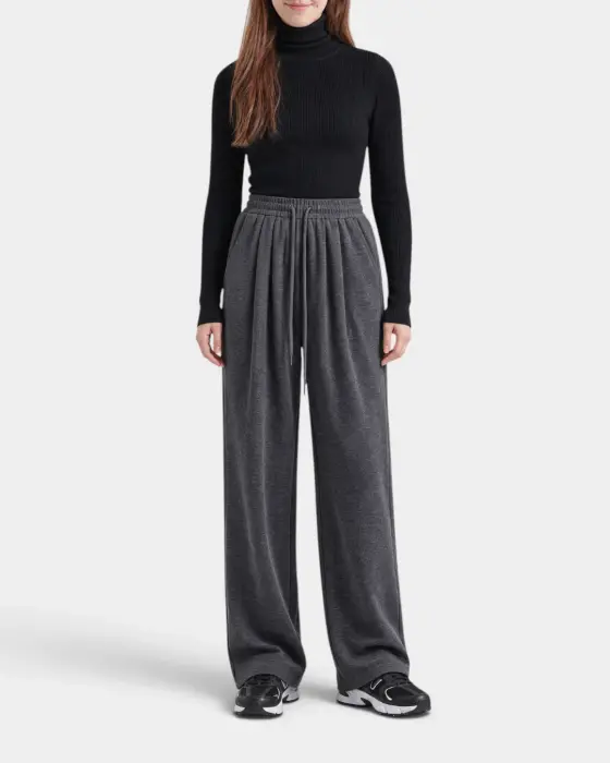 Wide Leg sweatpants with Brushed Lining image 1