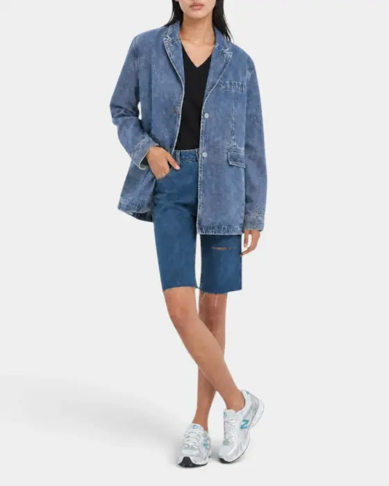 Denim Blazer Jacket / Denim Blue / Free Size image 1