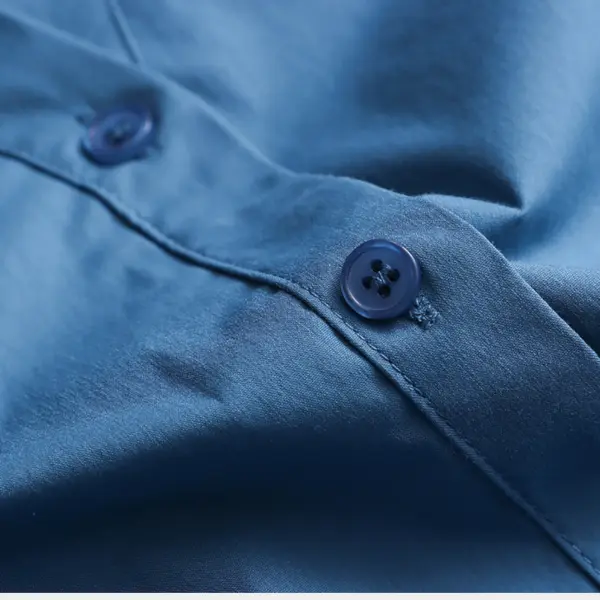 French Pointed Collar Waist Drawstring Cotton‑Blend Shirt image 6