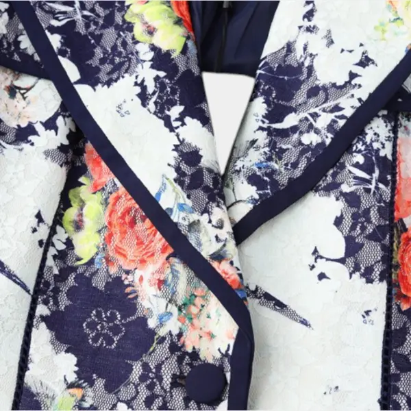 Mid‑Length Floral Printed Tencel Trench Coat image 10