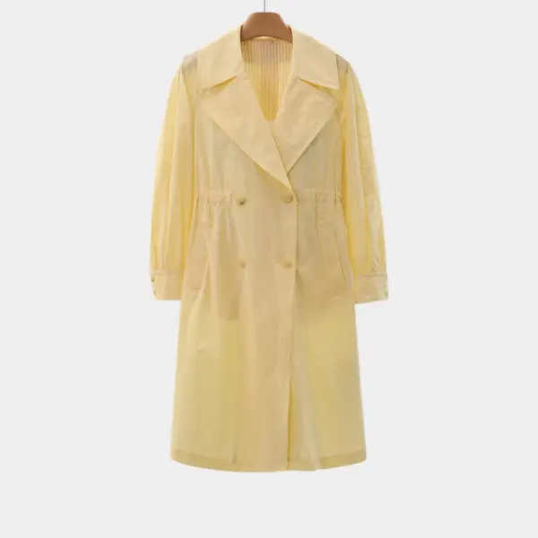 Butter Yellow Trench Coat with Adjustable Waist image 5
