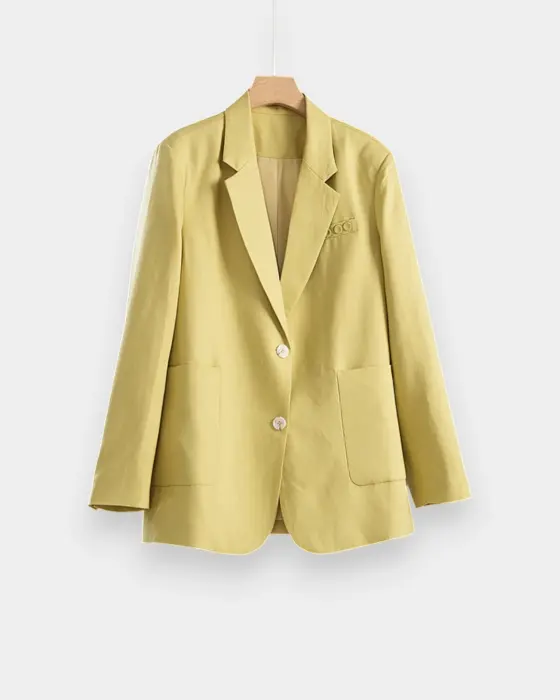 Fine Tencel & Linen Blazer – Soft Drape, Breathable Texture & Casual Loose Fit image 10