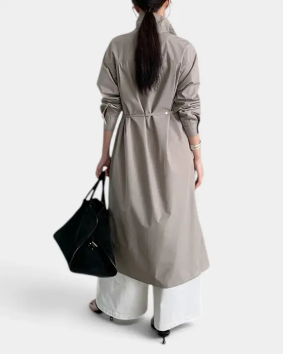 Long Shirt Dress with Belt – Relaxed Fit & Structured Design image 2