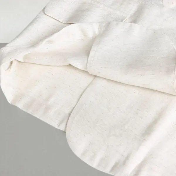 French-Inspired Loose Textured Linen Blazer image 8