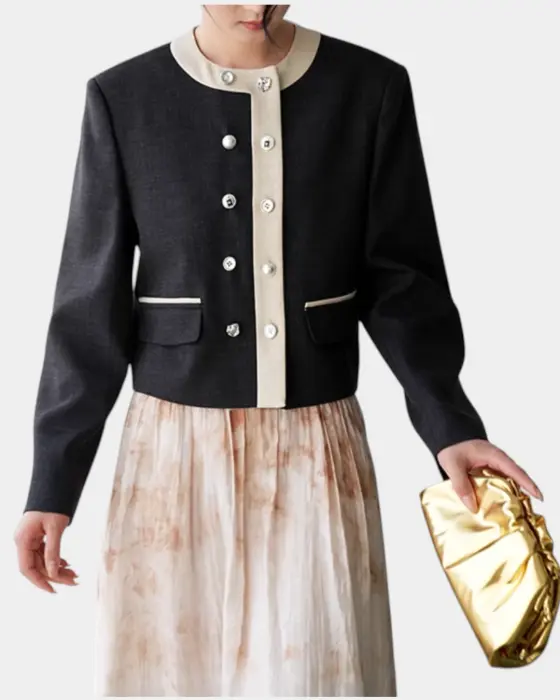 Contrast Color Edge French Design Jacket image 2