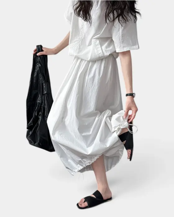 Two-Piece Summer Set – Short-Sleeved Top & Puffy Hem Skirt image 8