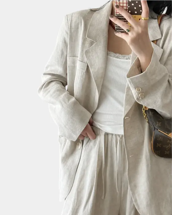 Tailored Fine Linen Suit with Relaxed Silhouette image 5