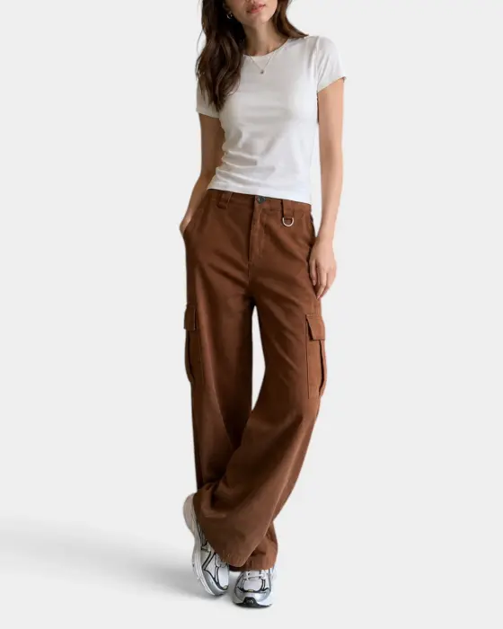 High-Waisted Cargo Straight Pants image 3