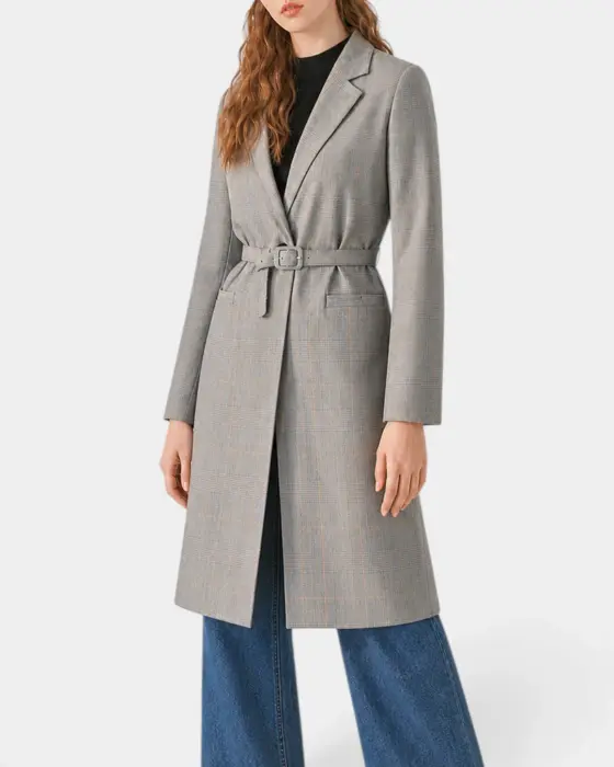 Plaid Coat with Belt image 0