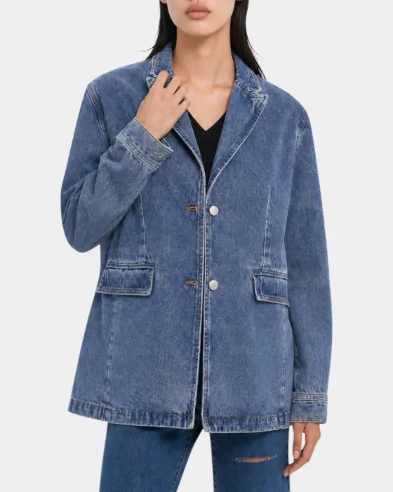 Denim Blazer Jacket / Denim Blue / Free Size image 2
