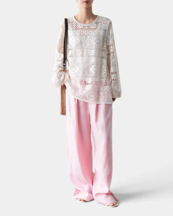 Lace-Textured Breathable Blouse – Lightweight & Feminine image 6