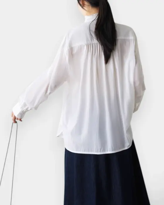 Pleated Lace Shirt – Breathable Cotton & Romantic Half-Placket image 1