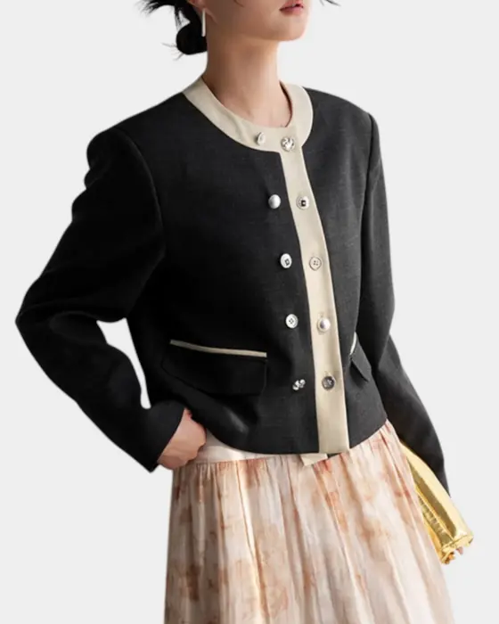 Contrast Color Edge French Design Jacket image 0