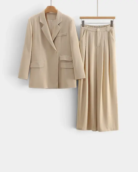 Suit Set - Blazer and Wide-Leg Pants image 8