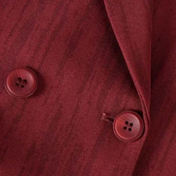 Premium Double-Breasted Textured Suit - Blazer and Pants image 5