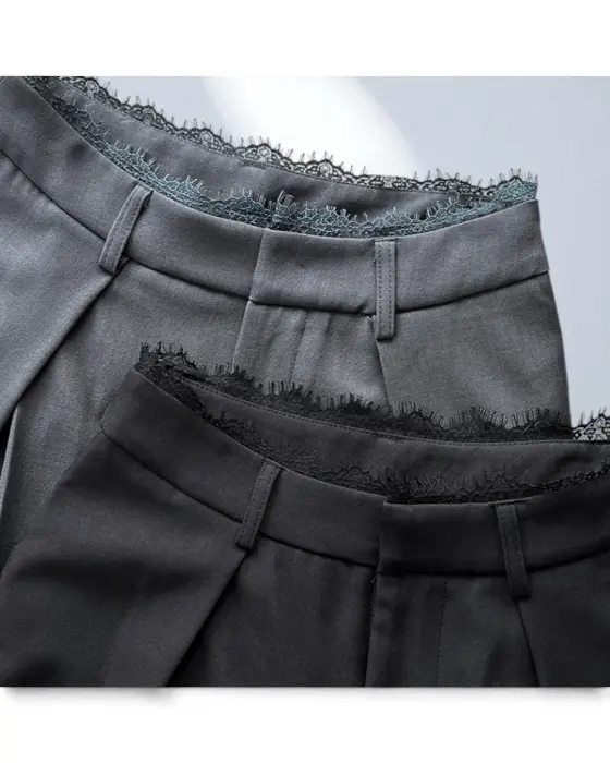 Tailored Pants with Lace Waist and Hidden Pockets image 6