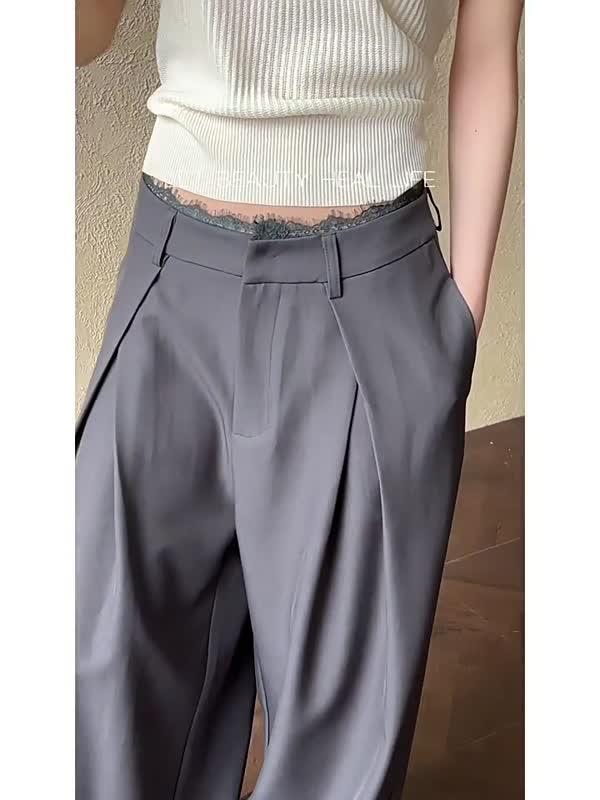 Tailored Pants with Lace Waist and Hidden Pockets image 7