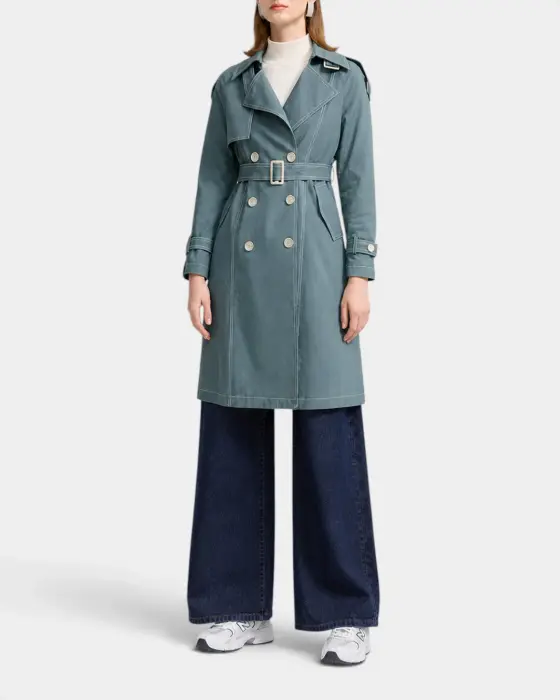 Double-Breasted Trench Coat with Belt image 1