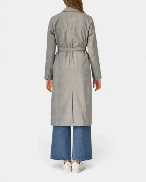 Plaid Coat with Belt image 4