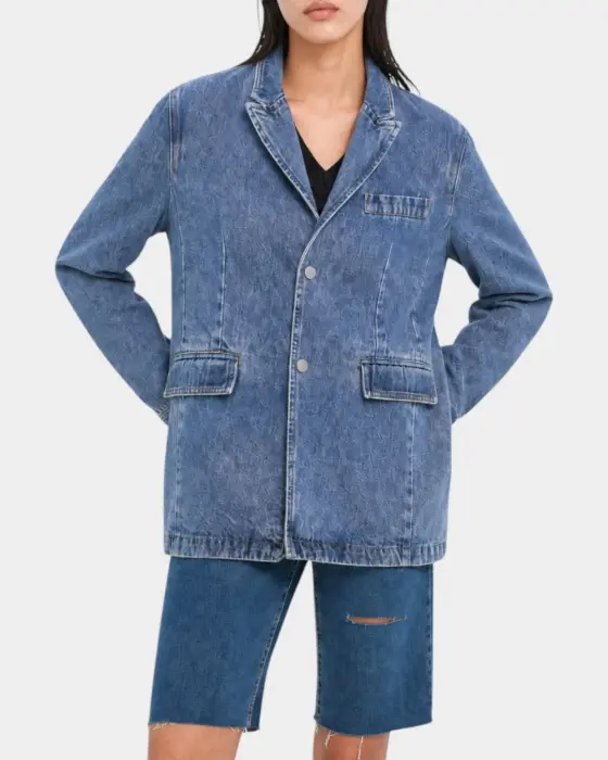 Denim Blazer Jacket / Denim Blue / Free Size image 0