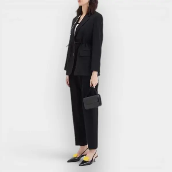 Black Luxe Drawstring Blazer image 4
