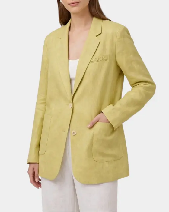 Fine Tencel & Linen Blazer – Soft Drape, Breathable Texture & Casual Loose Fit image 2