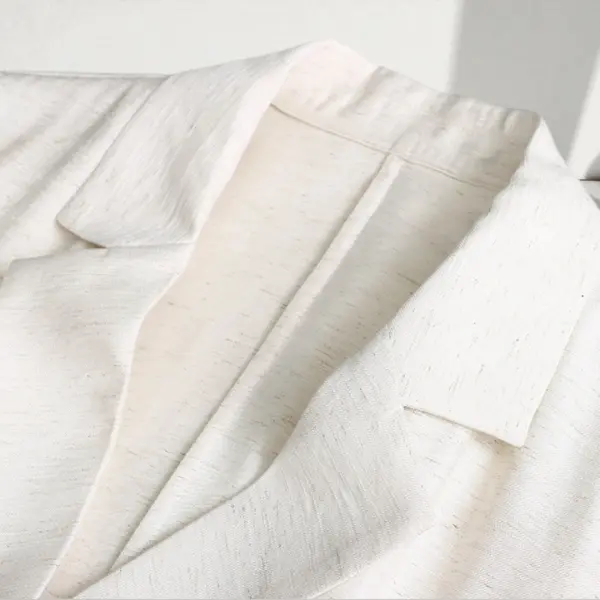 French-Inspired Loose Textured Linen Blazer image 5