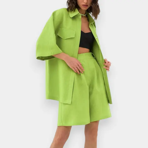 100% Linen Shirt With Short (Two Piece Set) image 4