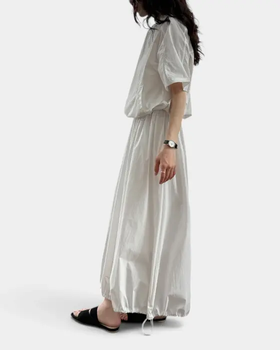 Two-Piece Summer Set – Short-Sleeved Top & Puffy Hem Skirt image 2