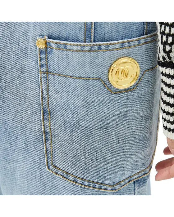 Premium Light Blue High-Waisted Denim Pants image 8
