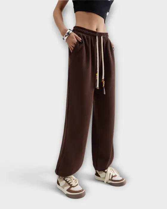 Relaxed Sweatpant with Braided Drawstrings and Metal Tips image 2