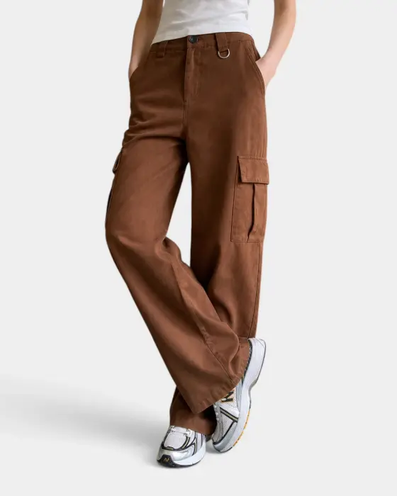 High-Waisted Cargo Straight Pants image 2