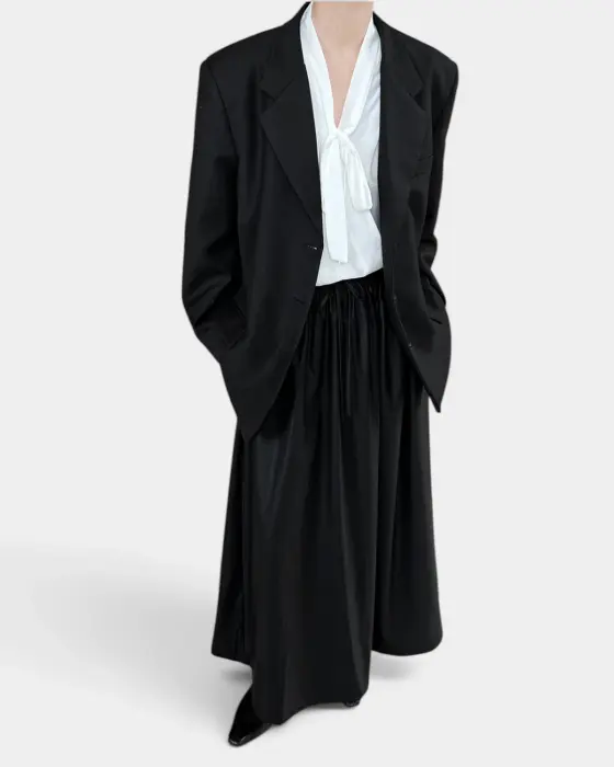High-Waisted PU Leather Maxi Skirt with Belt Detail image 4