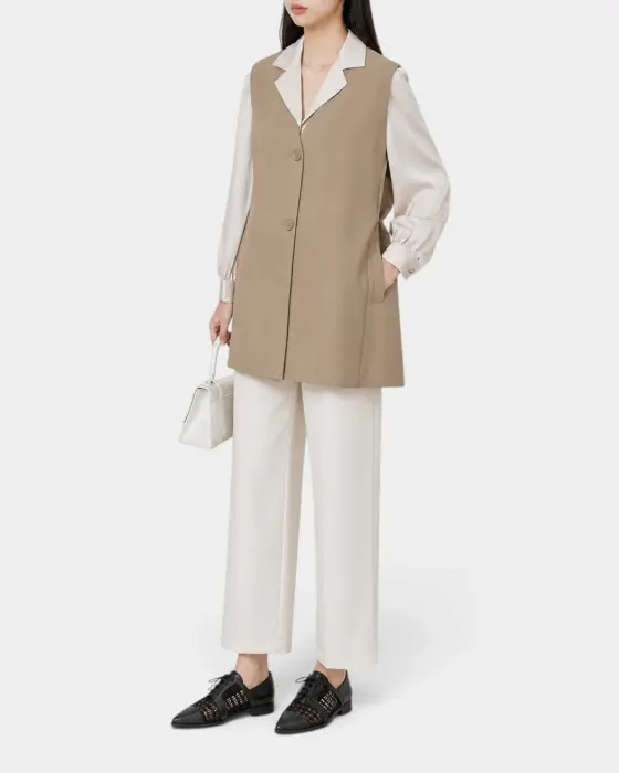 Mid Length Vest with Back Cord Belt image 2
