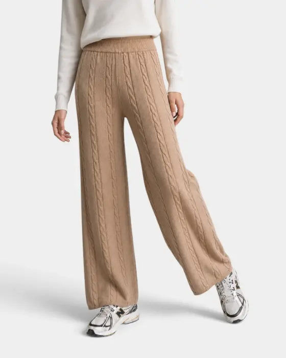 Striped Cable Knitted Trousers image 6