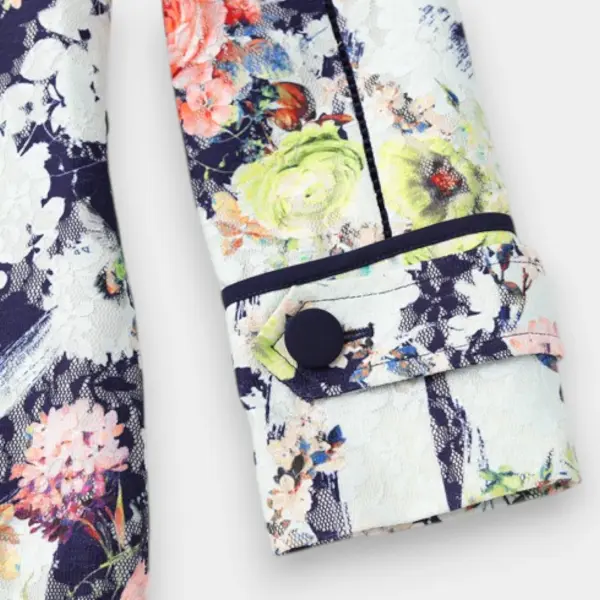 Mid‑Length Floral Printed Tencel Trench Coat image 11