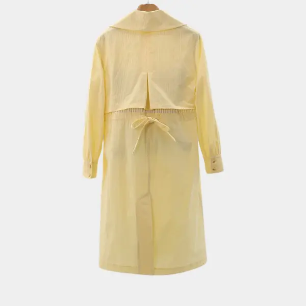 Butter Yellow Trench Coat with Adjustable Waist image 6
