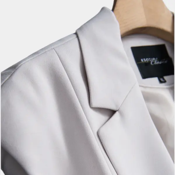 Sleeveless Blazer Vest with Belt / Cloudstone Grey / Free Size image 7