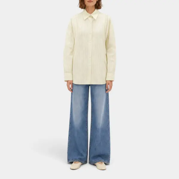 Cotton Striped Shirt with Removable Chest Panel image 1