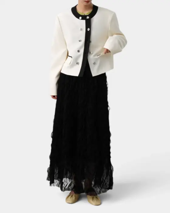 Contrast Color Edge French Design Jacket image 1
