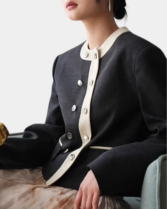 Contrast Color Edge French Design Jacket image 7