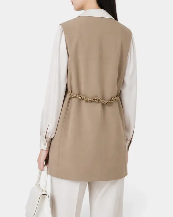 Mid Length Vest with Back Cord Belt image 1