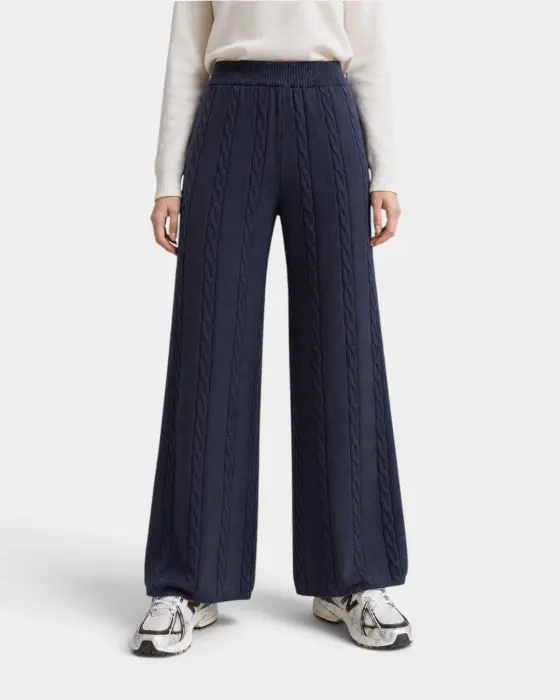 Striped Cable Knitted Trousers image 5