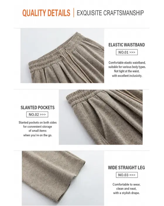 Wide Leg sweatpants with Brushed Lining image 7