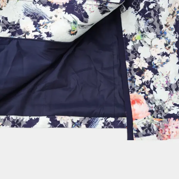 Mid‑Length Floral Printed Tencel Trench Coat image 13